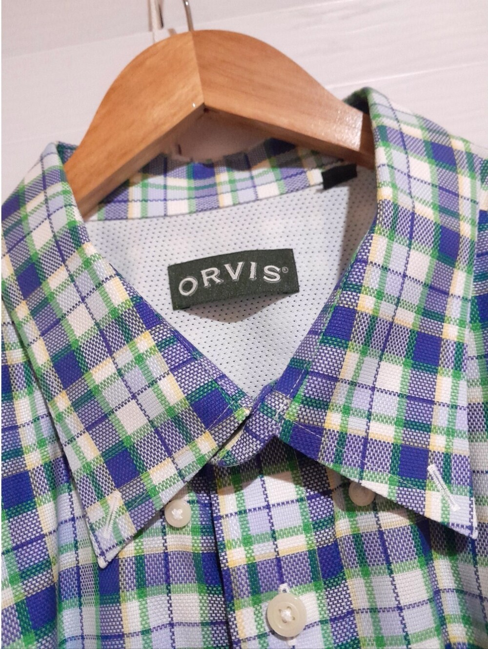 thick material Orvis plaid long sleeve men's XXL button up
